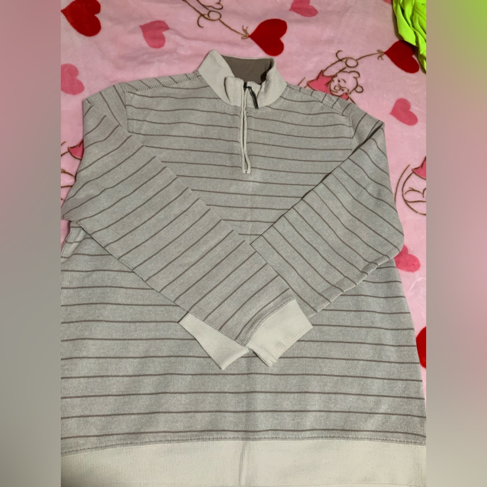 Tasso Elba Striped Half-Zip Pullover